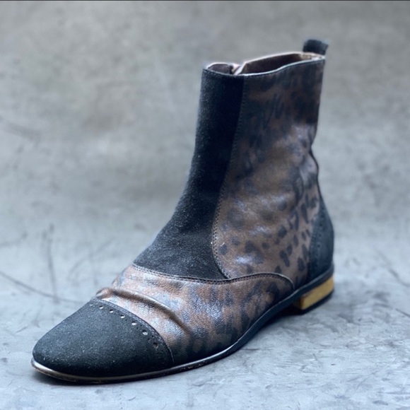 golden goose leopard boots